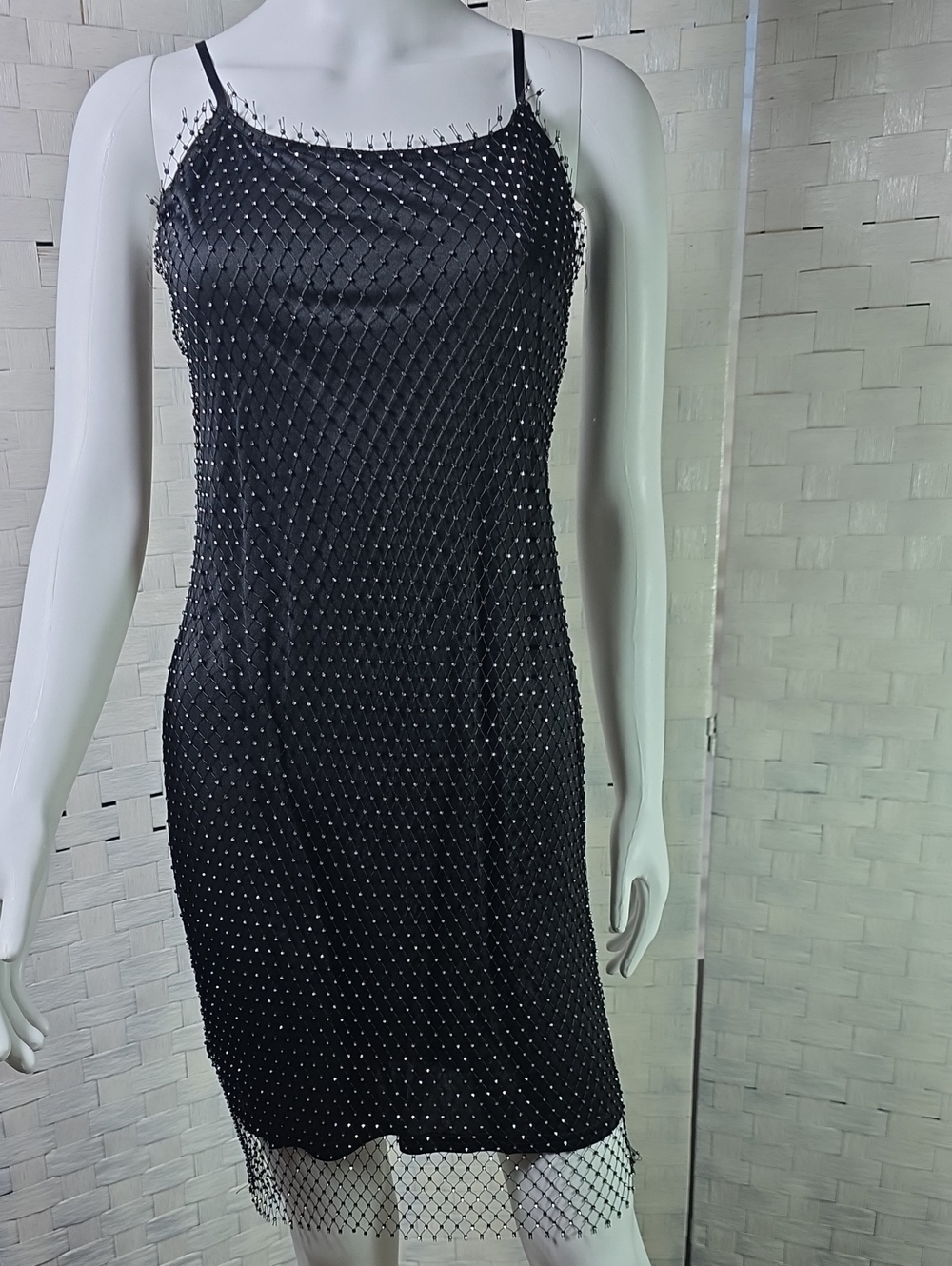 Windsor Black Beaded Slip Dress